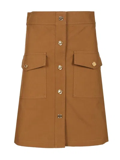 Celine Women Cotton Twill Skirt In White