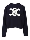 Celine Navy Blue Crewneck Sweater In Blue