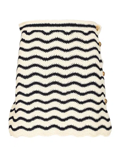 Celine Women Crochet Cotton Mini Skirt In Black