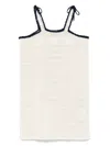 Celine Triomphe Mini Dress In Crocheted Cotton In Neutral