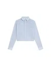 Celine Women Crop Striped Shirt In Blue