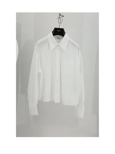 Celine Women Cropped Shirt In White