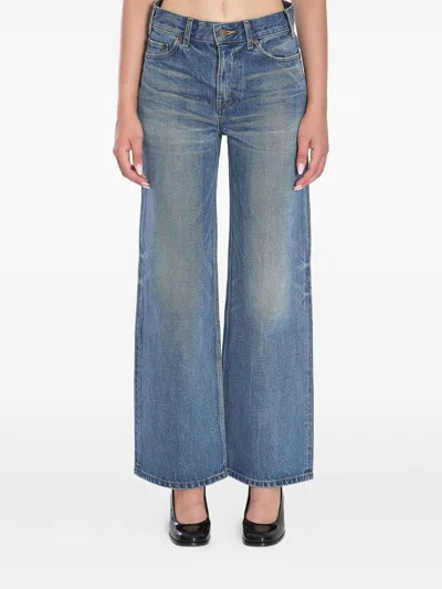 Celine Women Denim Cotton Jeans In Blue