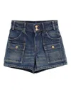 Celine Women Denim Cotton Shorts In Multi