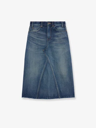CELINE CELINE WOMEN DENIM MIDI SKIRT