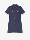 Celine Raw Wash Denim Mini Shirt Dress