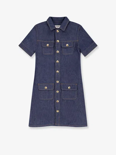 CELINE CELINE WOMEN DENIM MINI CHEMISIER/DRESS