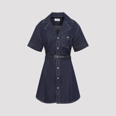 Celine Women's Denim Mini Dress In Blue