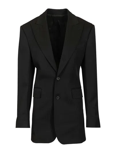 Celine Women Diagonal Wool Column Jacket In Black