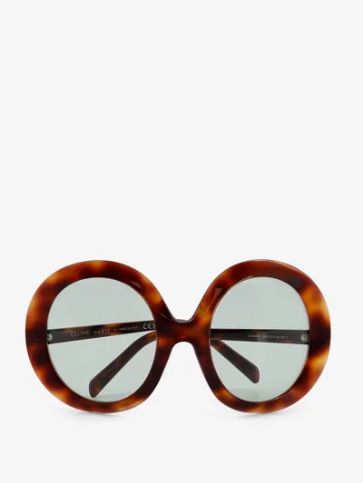 Celine Round-frame Tortoiseshell Acetate Sunglasses In Multi