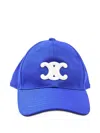 Celine Women Triomphe Baseball Cap In Blue
