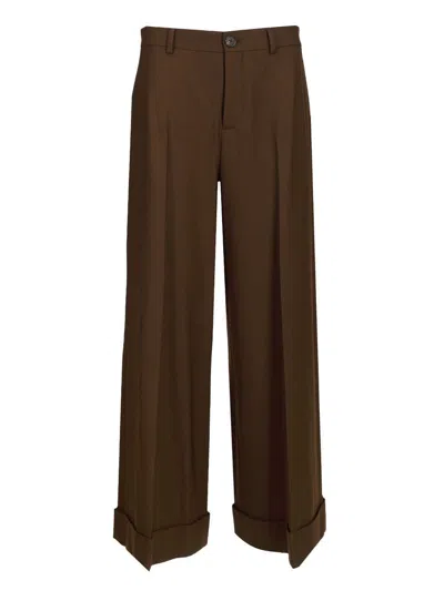 Celine Women "dock" Trousers In Brown