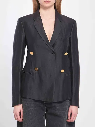 Celine Women Double-breasted Jacket In Black