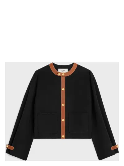 Celine Round-collar And Long-sleeved Cardigan In Silver