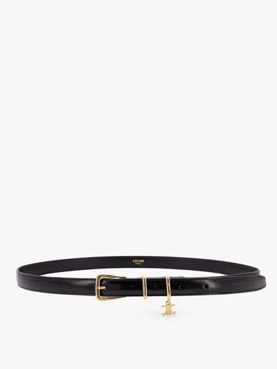 Celine Women Elegant Charm Leather Belt In Black