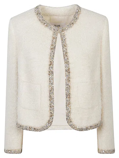 Celine Women Embroidered Silk Jacket In Multi