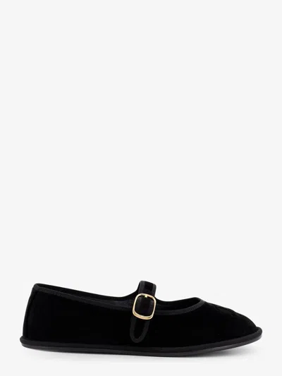 Celine Women Evetriomphe Velvet Mary Jane Ballerinas In Black