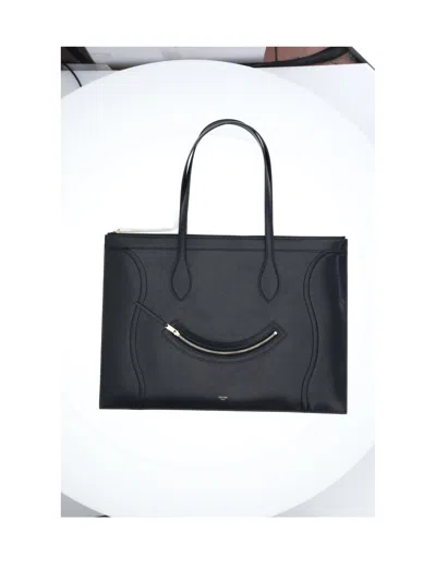 Celine Flat Cabas New Luggage In Glossy Calfskin In Black