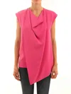 Celine Women Fuchsia Silk Top In Pink