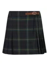 Celine Pleated Kilt Mini Skirt Belt Detail In Black