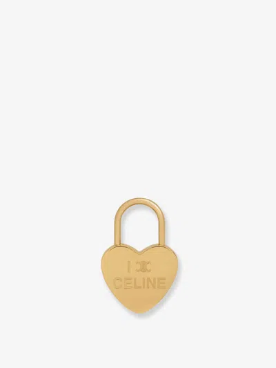 Celine Women Heart-shaped Brass Charm In Gold