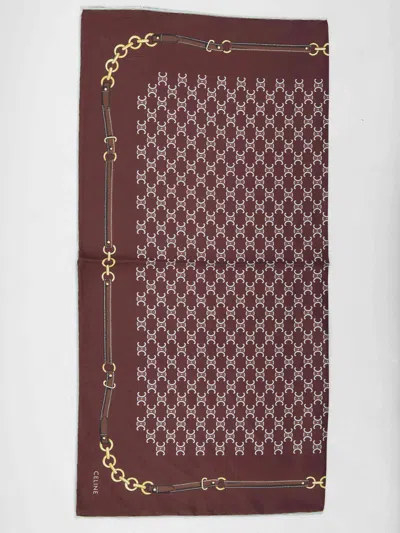 Celine Women Heritage Silk Twill Bandana In Brown