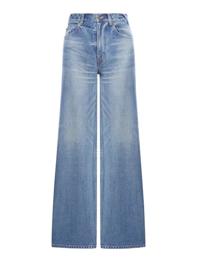 Celine Women Jeans Surf Flare In Blue