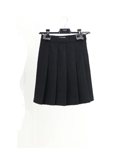 Celine Women Jupe St Germain Plissee In Black