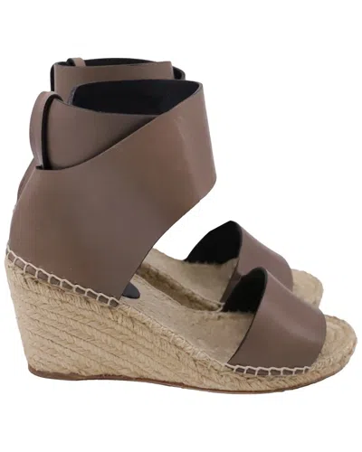 Pre-owned Celine Women's Leather Ankle Strap Espadrille Wedge Sandal (authentic Pre-  Loved)