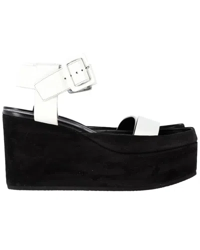 Celine Women's Leather Ankle Strap Wedge Sandal (authentic Pre-loved) In Multi