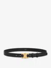 Celine Medium Triomphe Smooth Cattle Leather Belt In Black