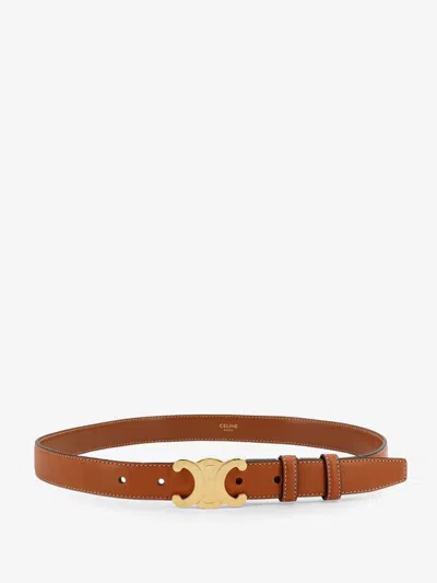 Celine Women Leather Belt In Brown
