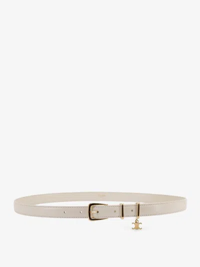 Celine Women Leather Belt With Triomphe Detail In Multi