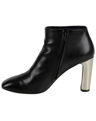 Pre-owned Celine Women's Leather Bootie (authentic Pre-loved) In Black/black