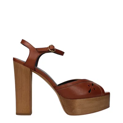Celine Women's Leather Brown Sandals