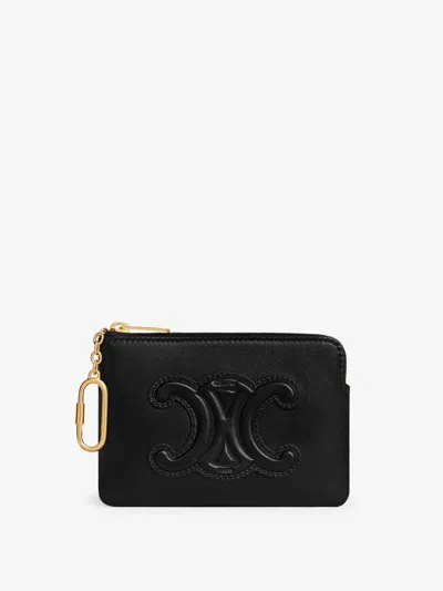 Celine Women Leather Coin Purse In Black