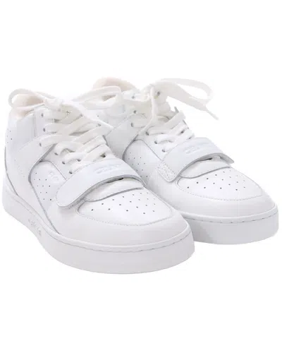 Celine Women's Leather Ct-02 Mid High Top Sneaker (authentic Pre-loved) In White