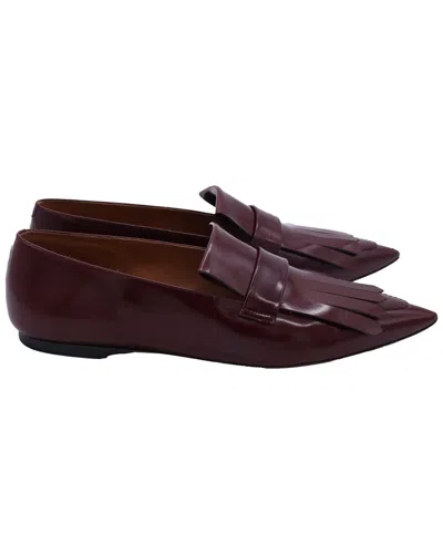 Celine Women's Leather Fringe Trim Accent Loafer (authentic Pre-loved)