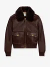 Celine Women Leather Jacket With Removable Collar In Multi