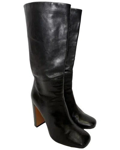 Celine Women's Leather Tall Riding Boot (authentic Pre-loved) In Black