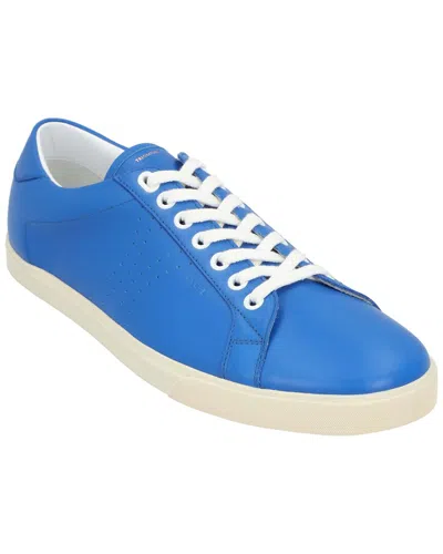 Pre-owned Celine Women's Leather Triomphe Tr01l Leather Tennis Sneaker (authentic Pre-loved) In Blue