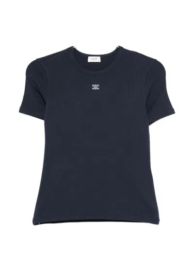Celine Women Logo Cotton T-shirt In Multi