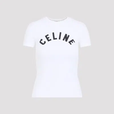 Celine Women's Logo Graphic Cotton T-shirt In White