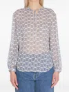 Celine Romy Blouse In Silk Crepon In White