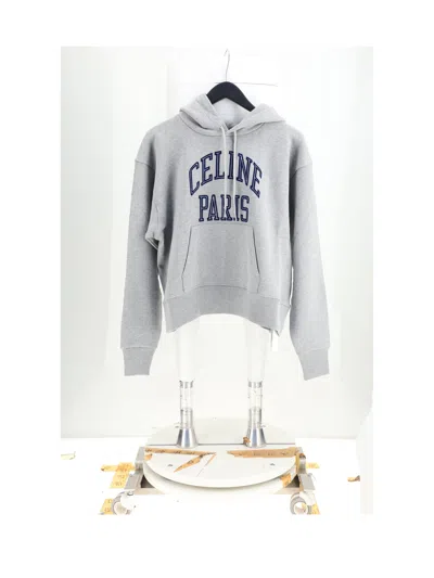 Celine Women Loose Hoodie In Gray