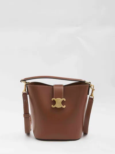 Celine Women Louis Small Bucket Bag In Brown