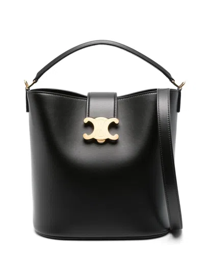 CELINE CELINE WOMEN LOUISE LEATHER BUCKET BAG