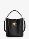 Celine Women Louise Medium Bucket Bag With Metal Triomphe Logo In Black
