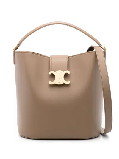 Celine Women Louise Medium Leather Bucket Bag