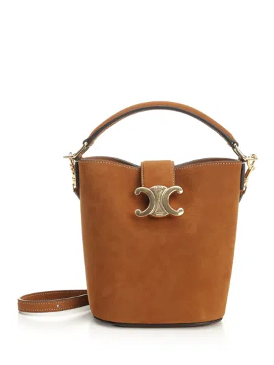 Celine Women Louise Mini Bucket Bag In White